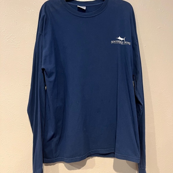 Men’s Large Long Sleeve Navy Blue Southern Cross T shirt - Picture 2 of 5